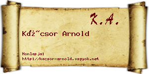 Kácsor Arnold névjegykártya
